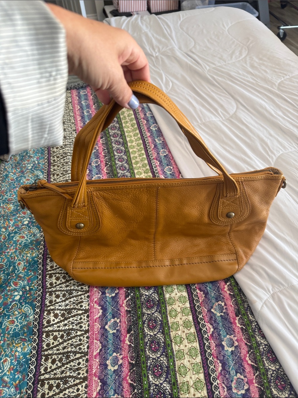 The Sak Mustard Leather Top-Handle Shoulder Bag